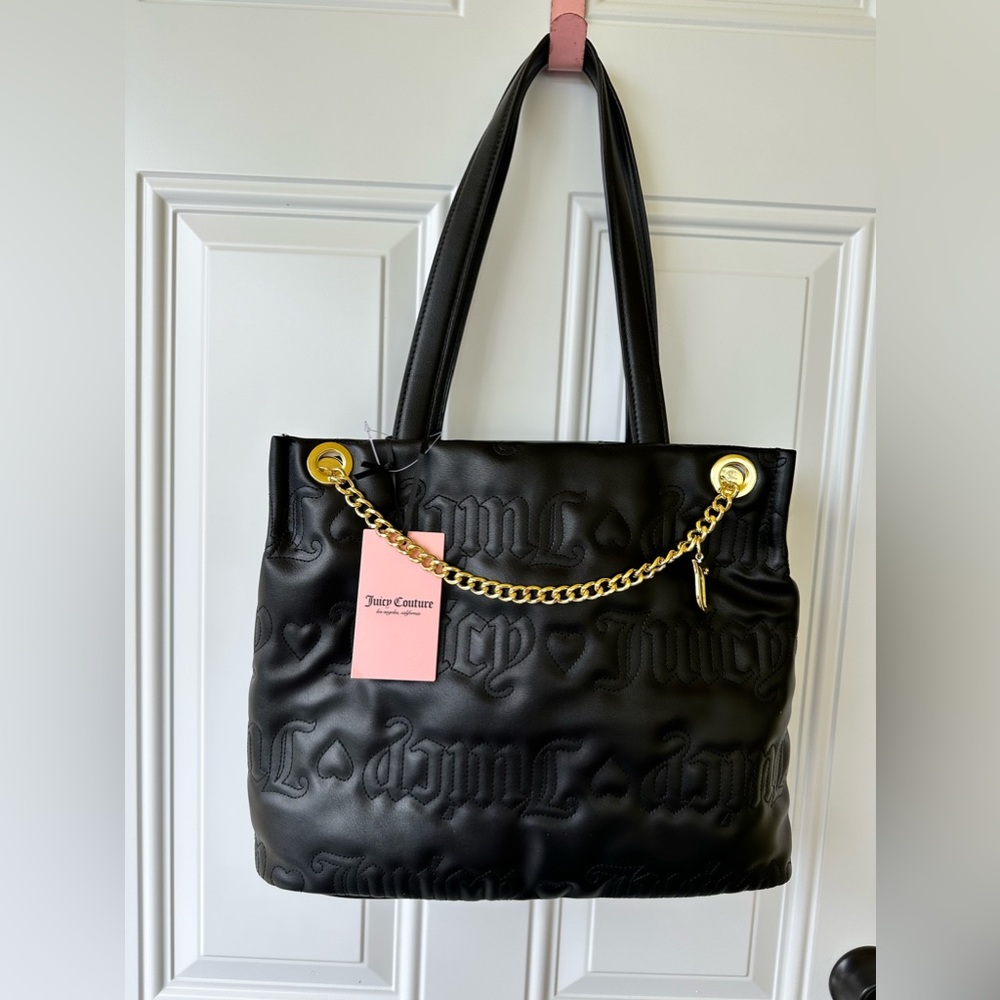 JUICY COUTURE Black Quilted Puff Tote Bag - Picture 6 of 6